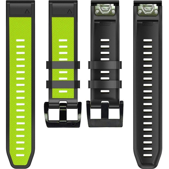 Силиконовый ремешок для Garmin Fenix 5/6/7 Forerunner 945/935, Lime / Black