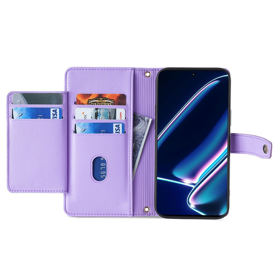 Чохол-книжка для Realme 11 Pro 5G / Pro+ 5G, Wallet Zipper Pocket, фіолетовий