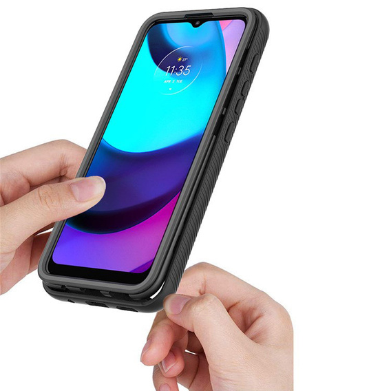 Чехол для Motorola Moto E20, Shockproof, с пленкой, синий