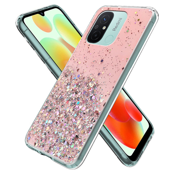 Чехол до Xiaomi Redmi 12C, Glittery, розовый