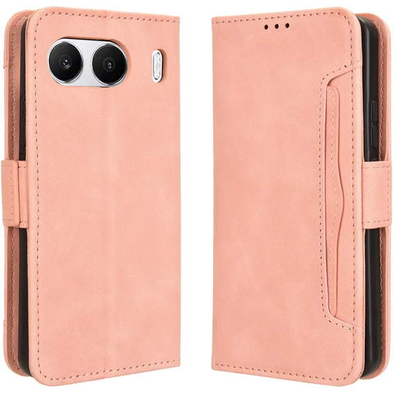 Откидной чехол для OnePlus Nord 4, Card Slot, розовый