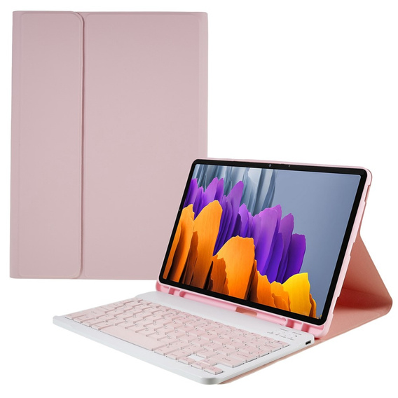 Чохол + клавіатура Samsung Galaxy Tab S7 T870/T875 / S8, Pen Slot, рожевий rose gold