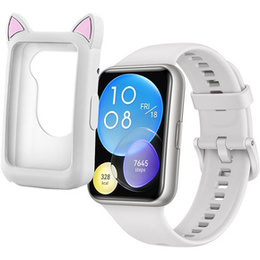 Чохол силіконовий CAT EARS для Huawei Watch Fit, White
