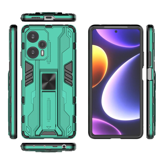 Чoхол до Xiaomi Poco F5, Military kickstand, зелений