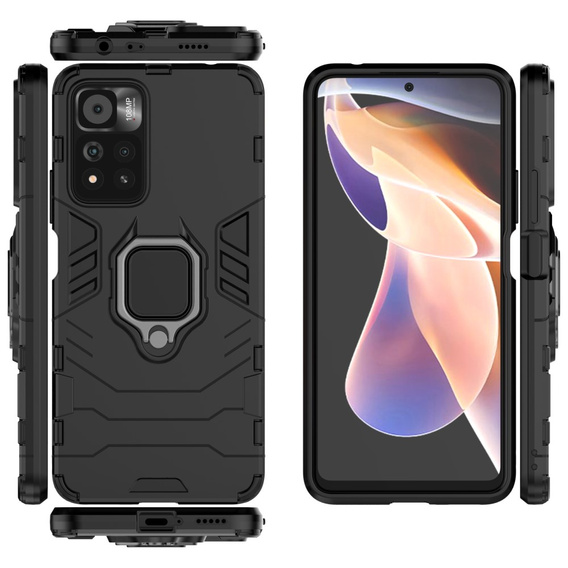 Чoхол до Xiaomi Poco M4 Pro 5G / Redmi Note 11S 5G, Kickstand Ring, чорний