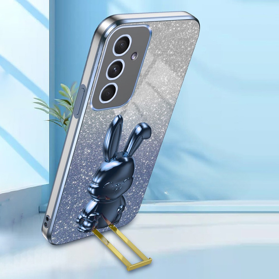 Чехол для Samsung Galaxy A54 5G, Glitter Rabbit, с выдвижной подставкой, синий