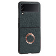 Чохол для Samsung Galaxy Z Flip 4 5G, Litchi Texture, Green