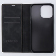 Чехол для iPhone 15 Pro, ERBORD Vintage, бумажник с клапаном, чёрный