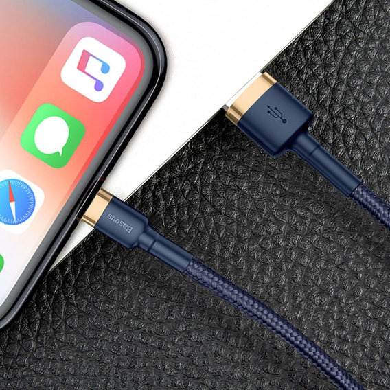 BASEUS Cafule Кабель Lightning 2,4A 1M - Blue/Gold