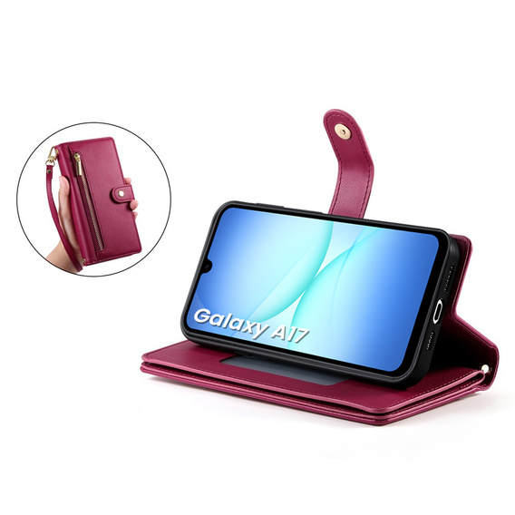 Флип-кейс Wallet Zipper Pocket для Samsung Galaxy A17 5G, Wallet Zipper Pocket, красный