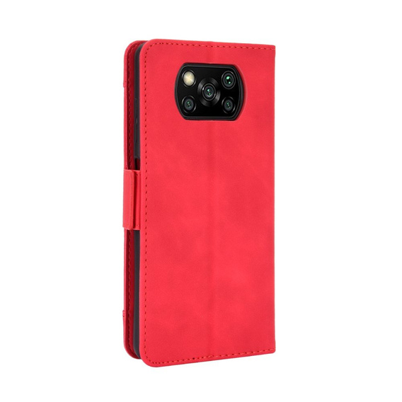 Футляр з клапаном для Xiaomi Poco X3 NFC / Poco X3 Pro, Card Slot, червоний