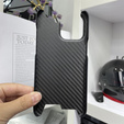 Чохол для iPhone 15 Pro Max, Carbon Fiber, матовий чорний