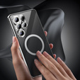 Магнітний чохол Dual Glass MagSafe для Samsung Galaxy S25 Ultra, сріблястий