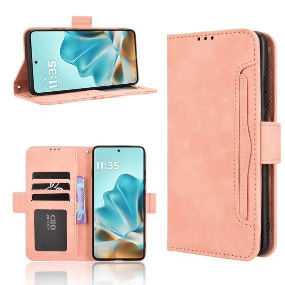 Откидной чехол для Motorola Edge 60 / 60 Fusion, Card Slot, розовый