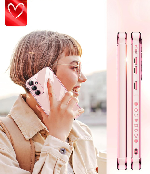 Чехол до Samsung Galaxy A54 5G, Electro heart, розовый rose gold + 2x стекло 9H