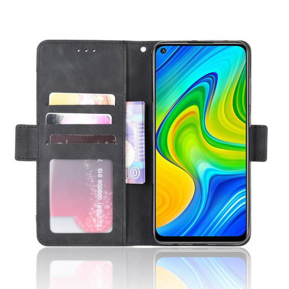 Футляр з клапаном для Xiaomi Redmi Note 9, Card Slot, чорний