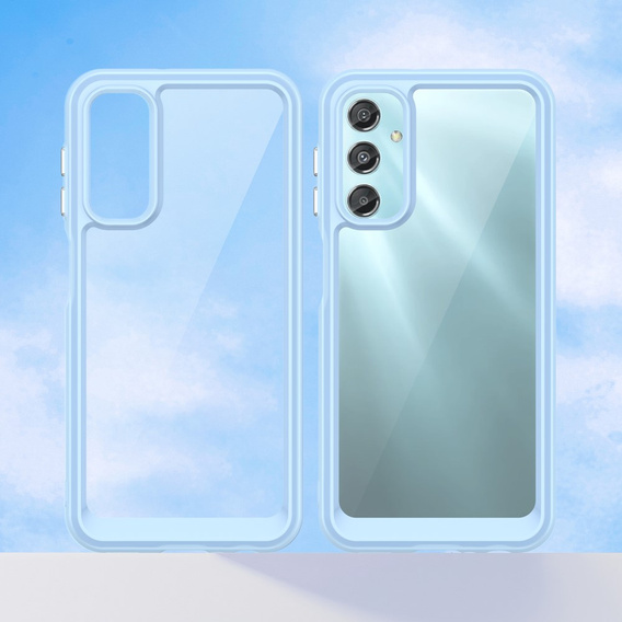 Чехол до Samsung Galaxy A25 5G, Fusion Hybrid, прозрачный / синий + 9H стекло