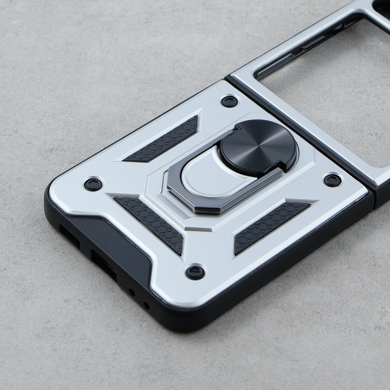 Бронированный Чехол до Samsung Galaxy Z Flip5 5G, Nox Case Ring, серебряный