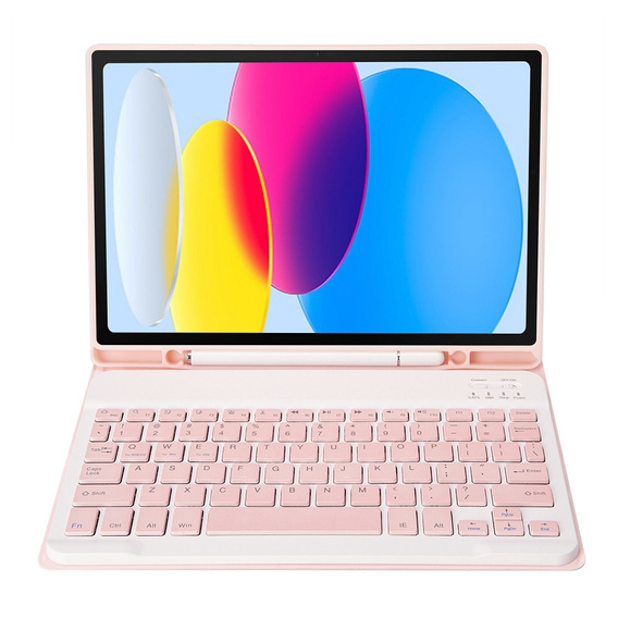 Чехол + клавиатура iPad 10.9 2022 10 Gen, Pen Slot, розовый rose gold