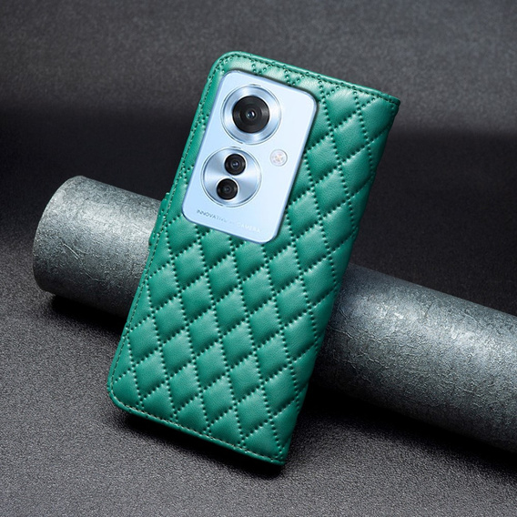 Откидной чехол для Oppo Reno 11F 5G, Wallet, BINFEN COLOR, зелёный