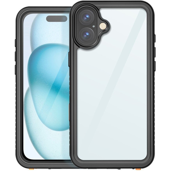 Водонепроницаемый чехол IP68 для iPhone 16 Plus, чёрный