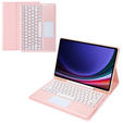 Чехол + клавиатура Samsung Galaxy Tab S9+, Leather Pen Slot TouchPad, розовый rose gold