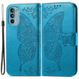Откидной чехол для Motorola Moto G52 / G82 5G, Butterfly, синий