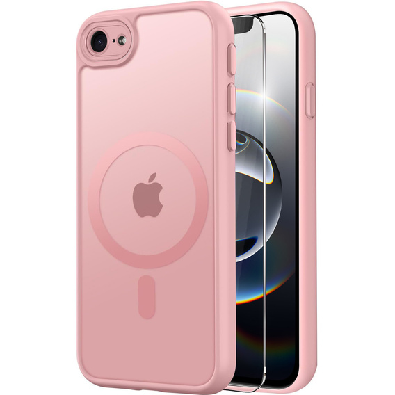 Чохол для iPhone 16E, для MagSafe, ERBORD Matt Case, чорний + захисне скло