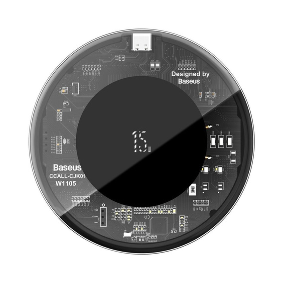 Baseus Simple Беспроводное индуктивное зарядное устройство 15 Вт, Black