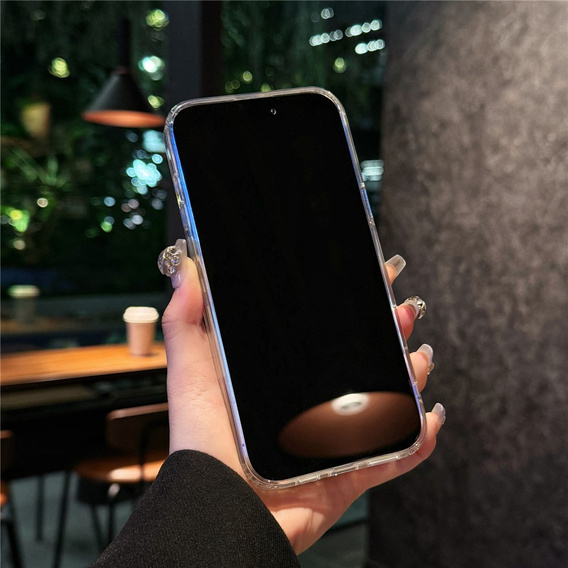 Магнитный чехол с цветочным лазерным рисунком для iPhone 16 Pro