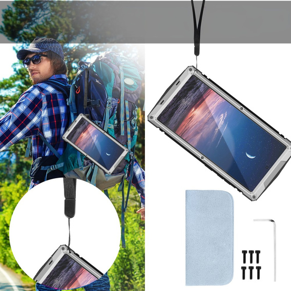 Бронированный чехол для Samsung Galaxy S25 Ultra, R-JUST, серебряный