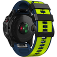 Силіконовий ремінець для Garmin Fenix 26mm, Lime / Blue