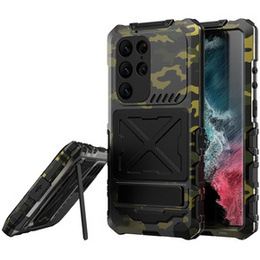 Бронированный чехол для Samsung Galaxy S24 Ultra Military Kickstand, зелёный