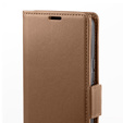 Чохол для Xiaomi 14T Pro, ERBORD Glossy Litchi, гаманець з клапаном, коричневий