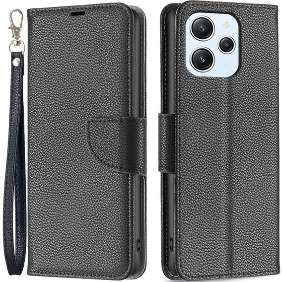 Чохол-книжка для Xiaomi Redmi 12 4G, Wallet Litchi Magnet, чорний