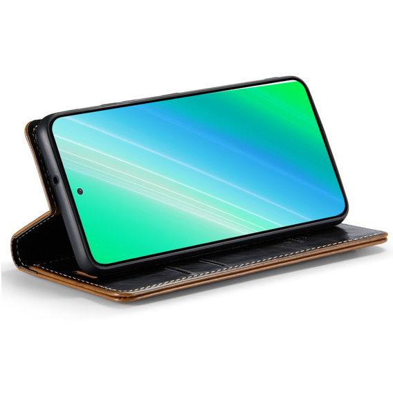 Откидной чехол для Samsung Galaxy S23, ERBORD Waxy Wallet, коричневый