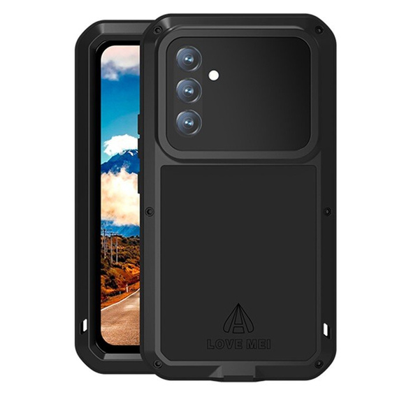 Чехол Love Mei до Samsung Galaxy A54 5G, armored with glass, чёрный
