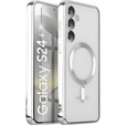 Чохол для Samsung Galaxy S24+ Plus, Electro MagSafe, сріблястий + Скло на екран