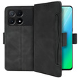 Откидной чехол для Xiaomi Poco F6 Pro, Card Slot, чёрный
