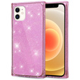 Чехол Square Glitter до iPhone 12, Rose Gold
