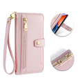 Откидной чехол для Xiaomi Redmi Note 13 Pro 5G, Wallet Zipper Pocket, розовый