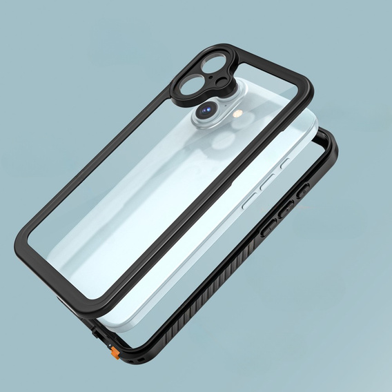 Водонепроницаемый чехол IP68 для iPhone 16 Plus, чёрный