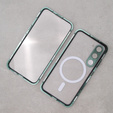 Магнітний чохол Dual Glass MagSafe для Samsung Galaxy S23, зелений