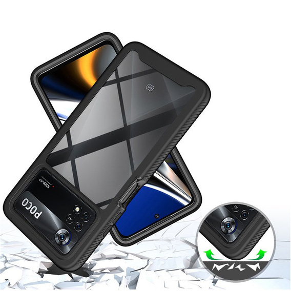 Чoхол Shockproof до Xiaomi Poco X4 Pro 5G, із захисним екраном, м'яти