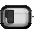 Бронированный чехол для наушников Airpods Pro 2, с застежкой, черный