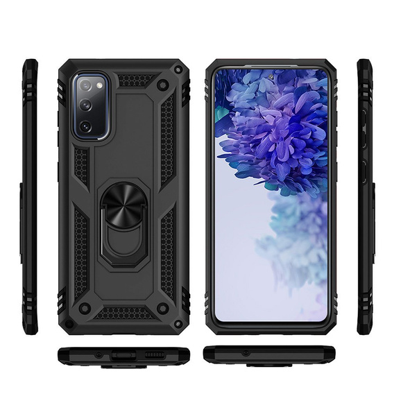 Бронированный Чехол до Samsung Galaxy S20 FE, Nox Case Ring, чёрный