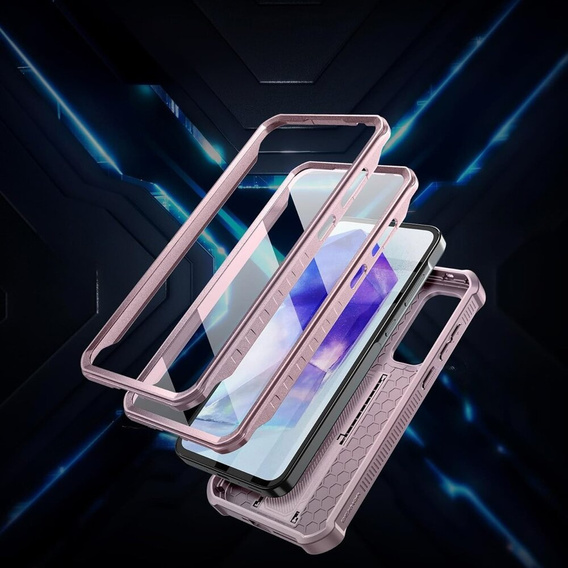 Броньований чохол для Samsung Galaxy A55, Dexnor Full Body (Two Frames), рожевий