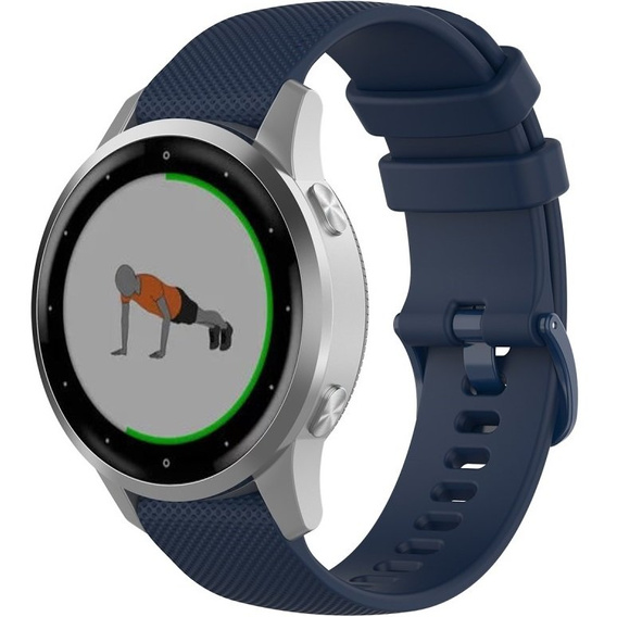 Силиконовый ремешок 18mm до Garmin Vivomove 3S / Vivoactive 4S, Dark Blue
