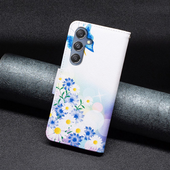 Чохол-книжка для Samsung Galaxy M34, Wallet, butterfly & flowers, білий