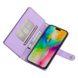 Откидной чехол для iPhone 16 Pro Max, Wallet Zipper Pocket, фиолетовый